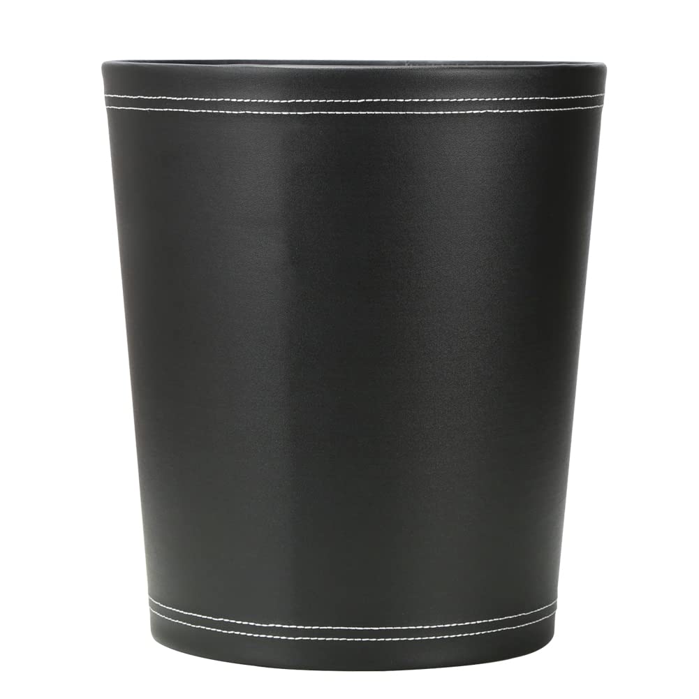 Classic Pu Leather Trash Can Wastebasket