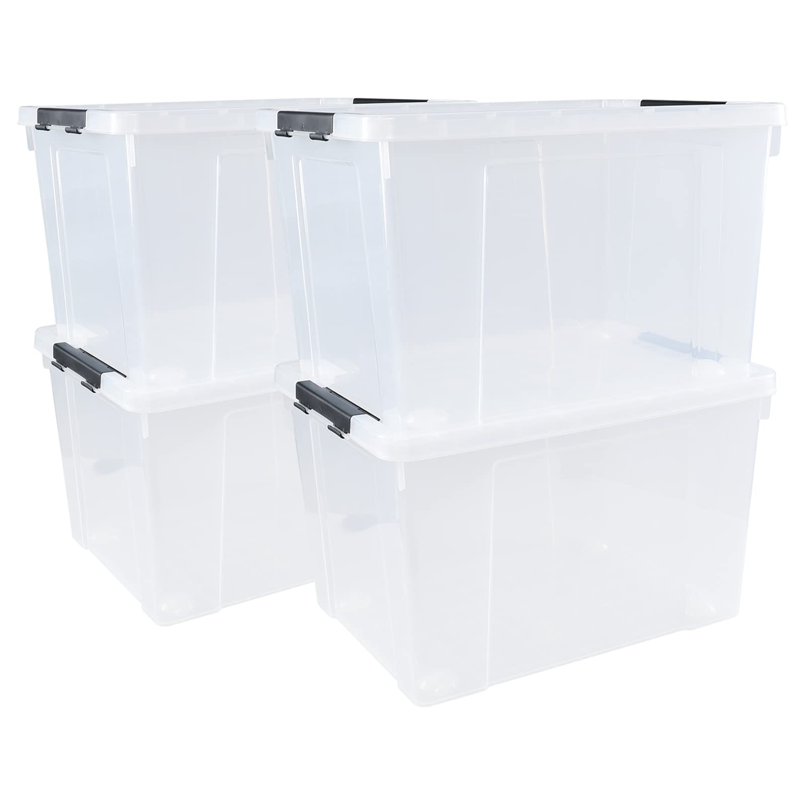 4 Pack Clear Storage Latch Bin with Lid (4 Count)