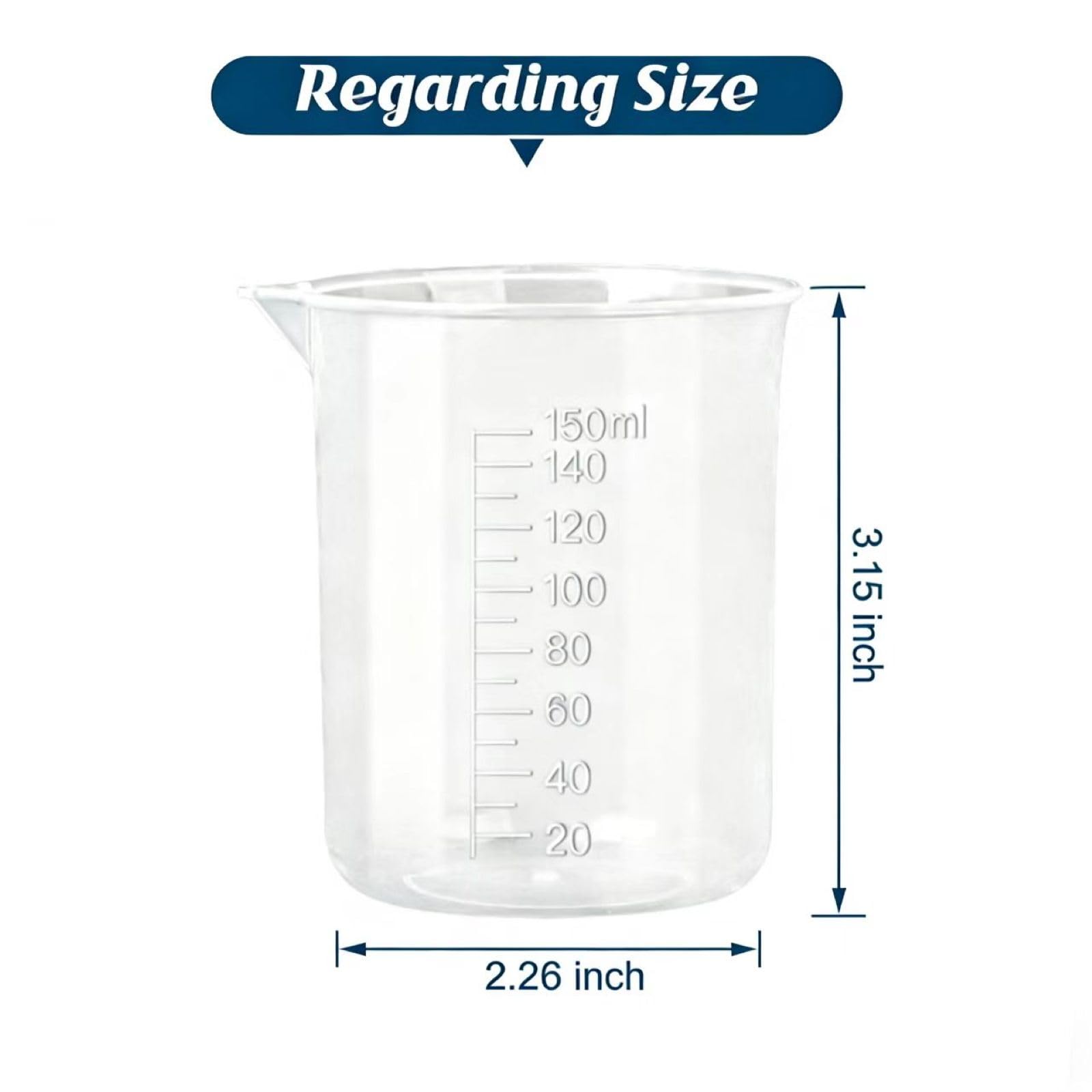 6 Pack 150ml Plastic Lab Beakers (6 Count)