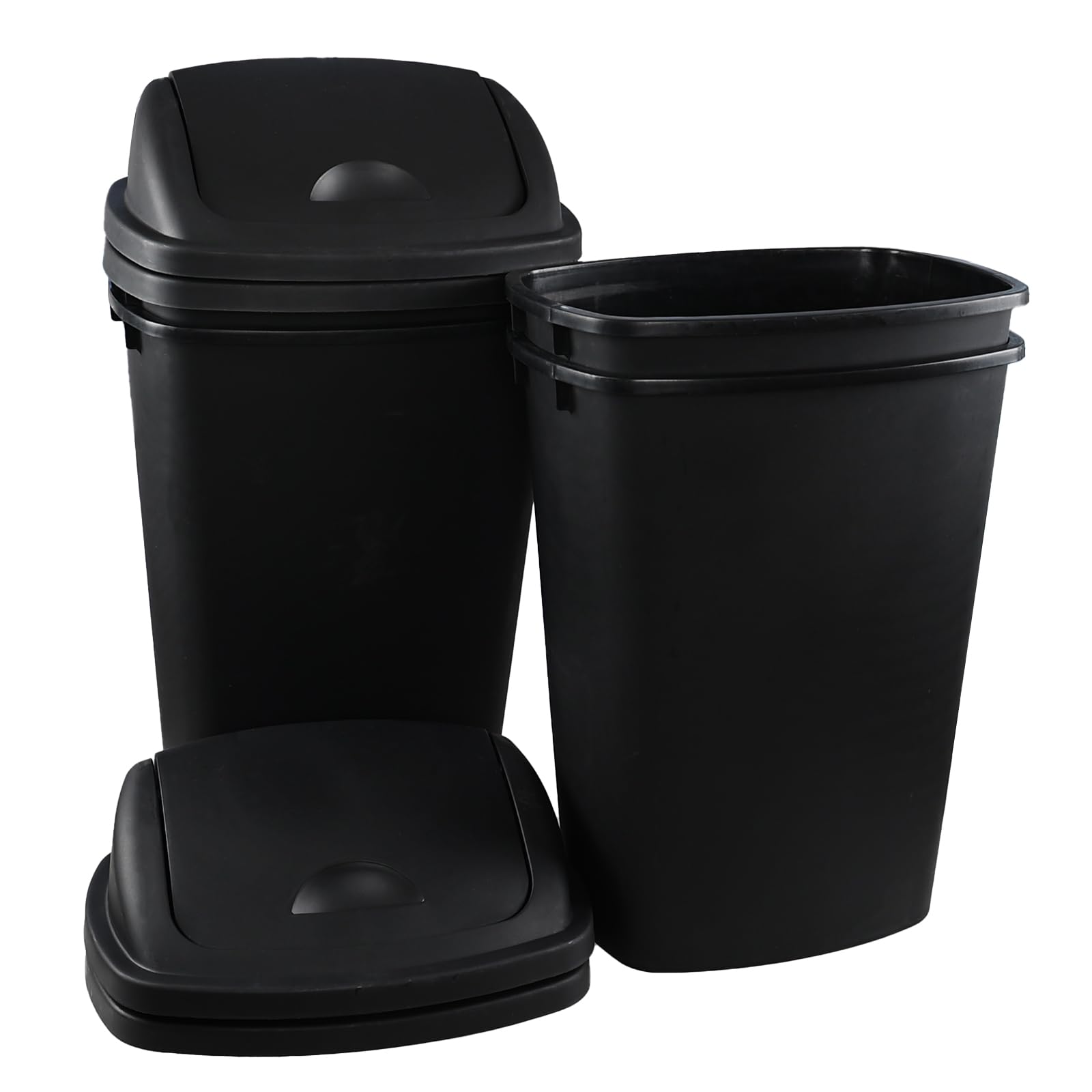 13 Gallon Trash Can with Swing Lid (4 Count)
