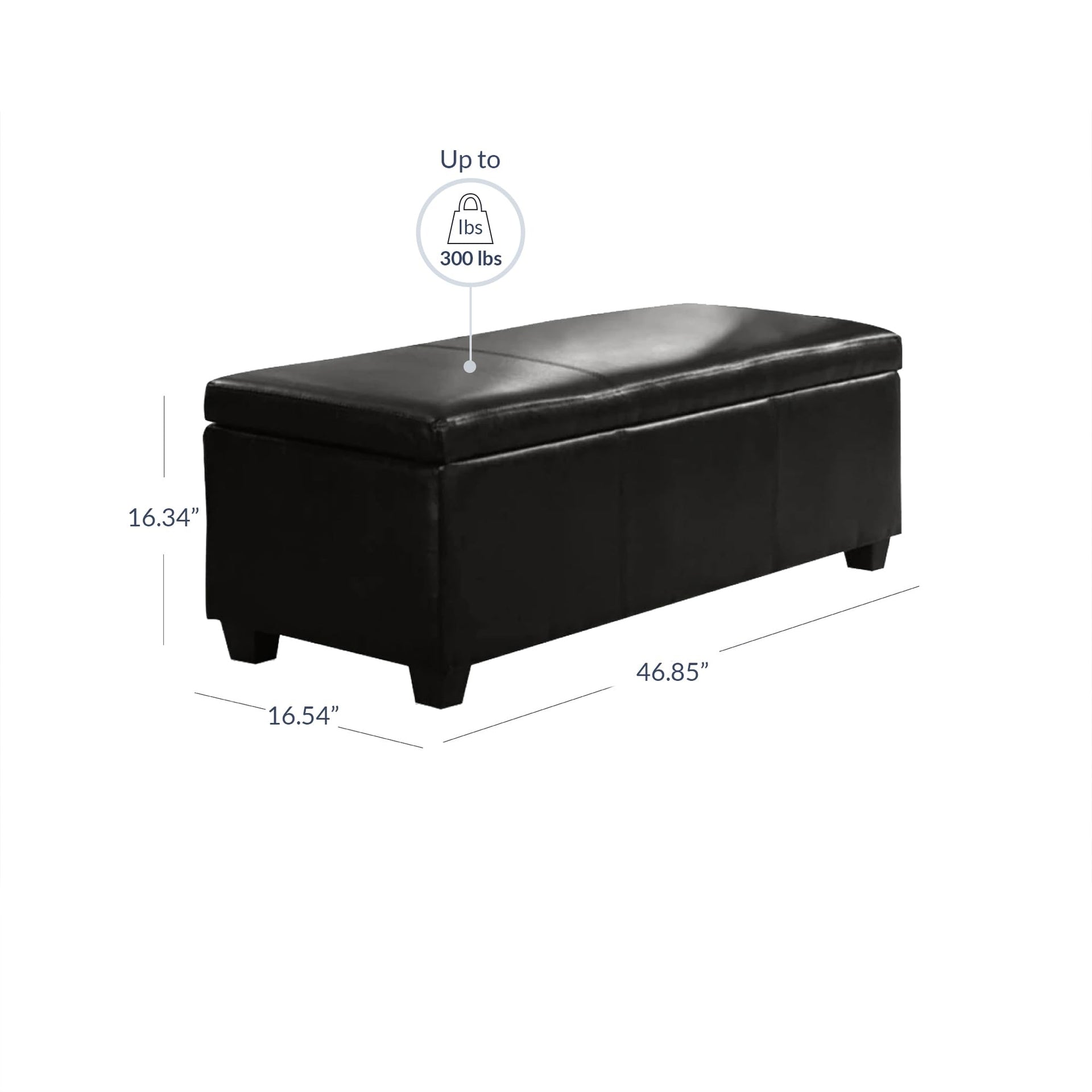 Storage Faux Leather Ottoman