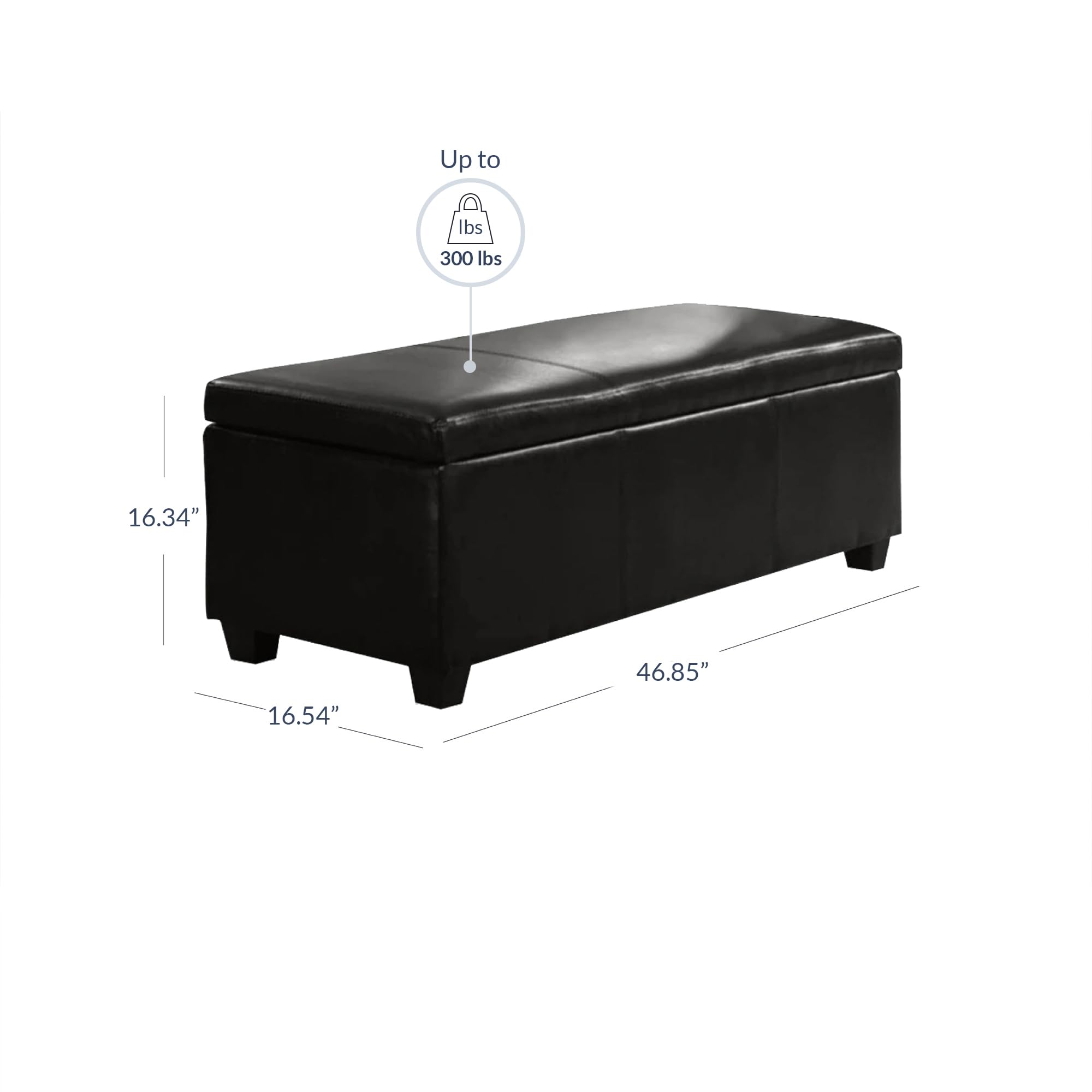Storage Faux Leather Ottoman