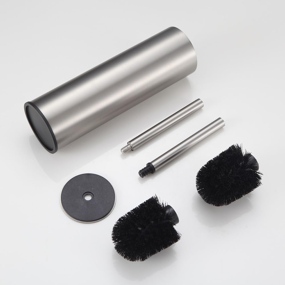 Toilet Brush and Holder Set Brushed Nickel Stainless Steel