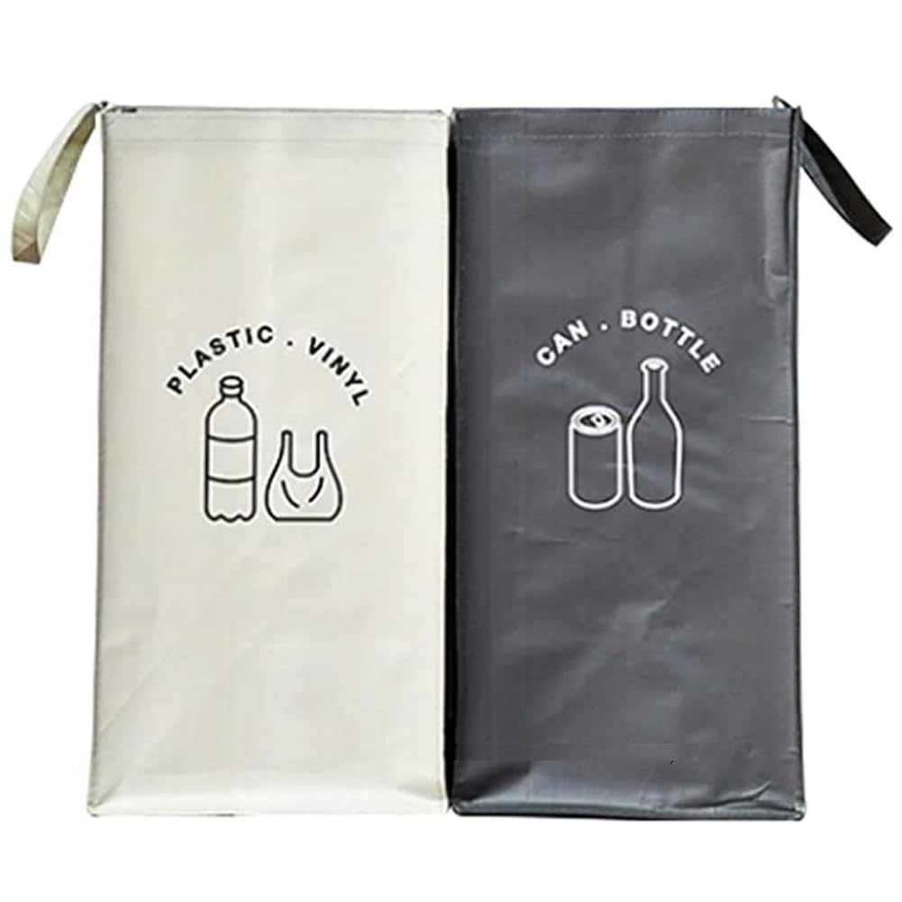 Separate Recycling Waste Bin Bags for Kitchen Home Recycle Garbage Trash Sorting Bins Organizer Waterproof Baskets Compartment Container (2 Count)
