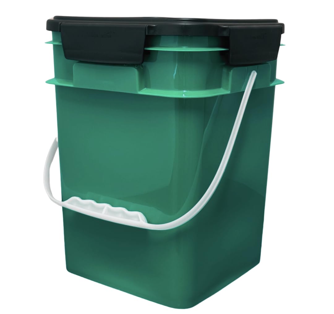 4 Gallon Square Food Grade Bucket Pail with Plastic Handles and Lid