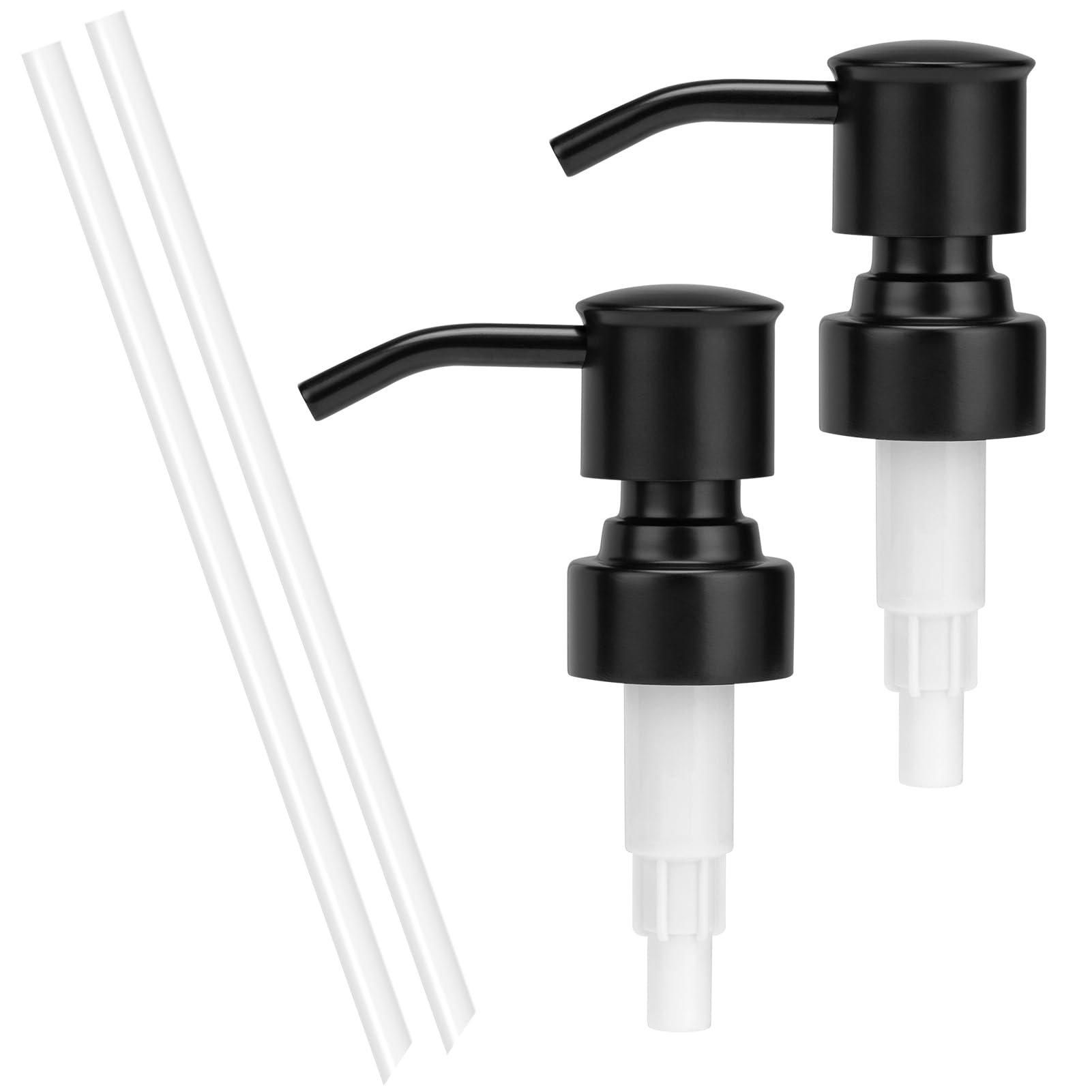 2 Pack Black 304 Stainless Steel Soap Dispenser Pump Replacement Standard 28 (2 Count)