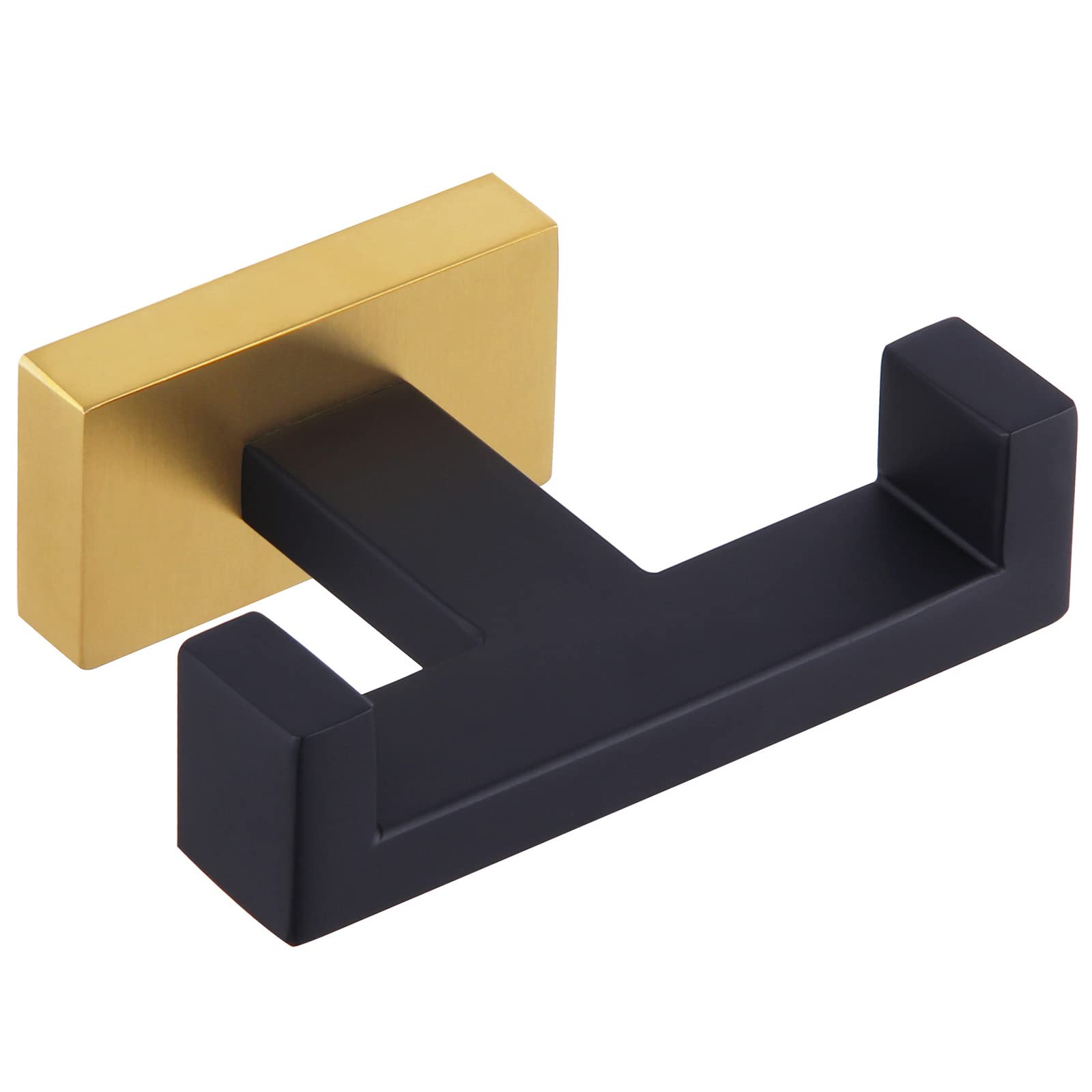 Double Towel Hook Black and Gold