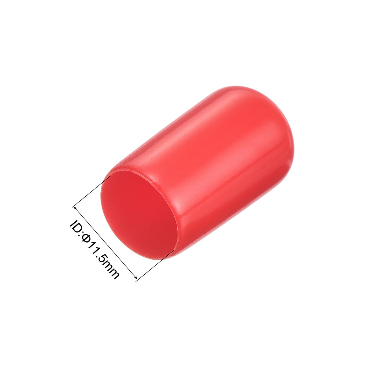 20pcs Rubber End Caps 11.5mm ID Vinyl Round Tube Bolt Cap Cover Thread Protectors Red