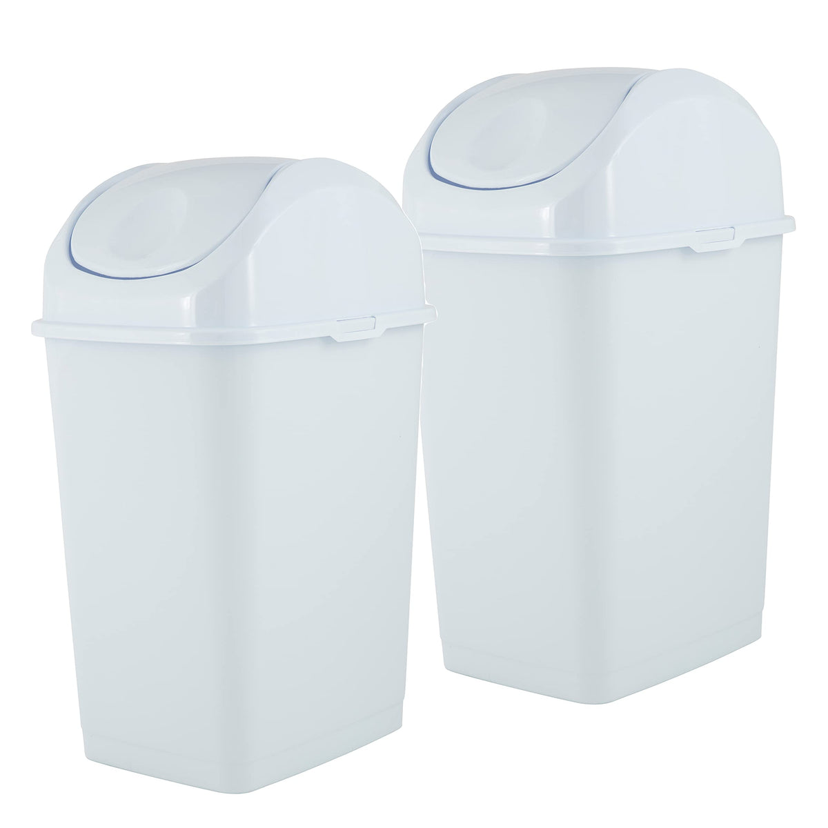 Mini Desktop Trash Can with Swing Top Lid Portable Plastic Garbage Can for Countertop (2 Count)