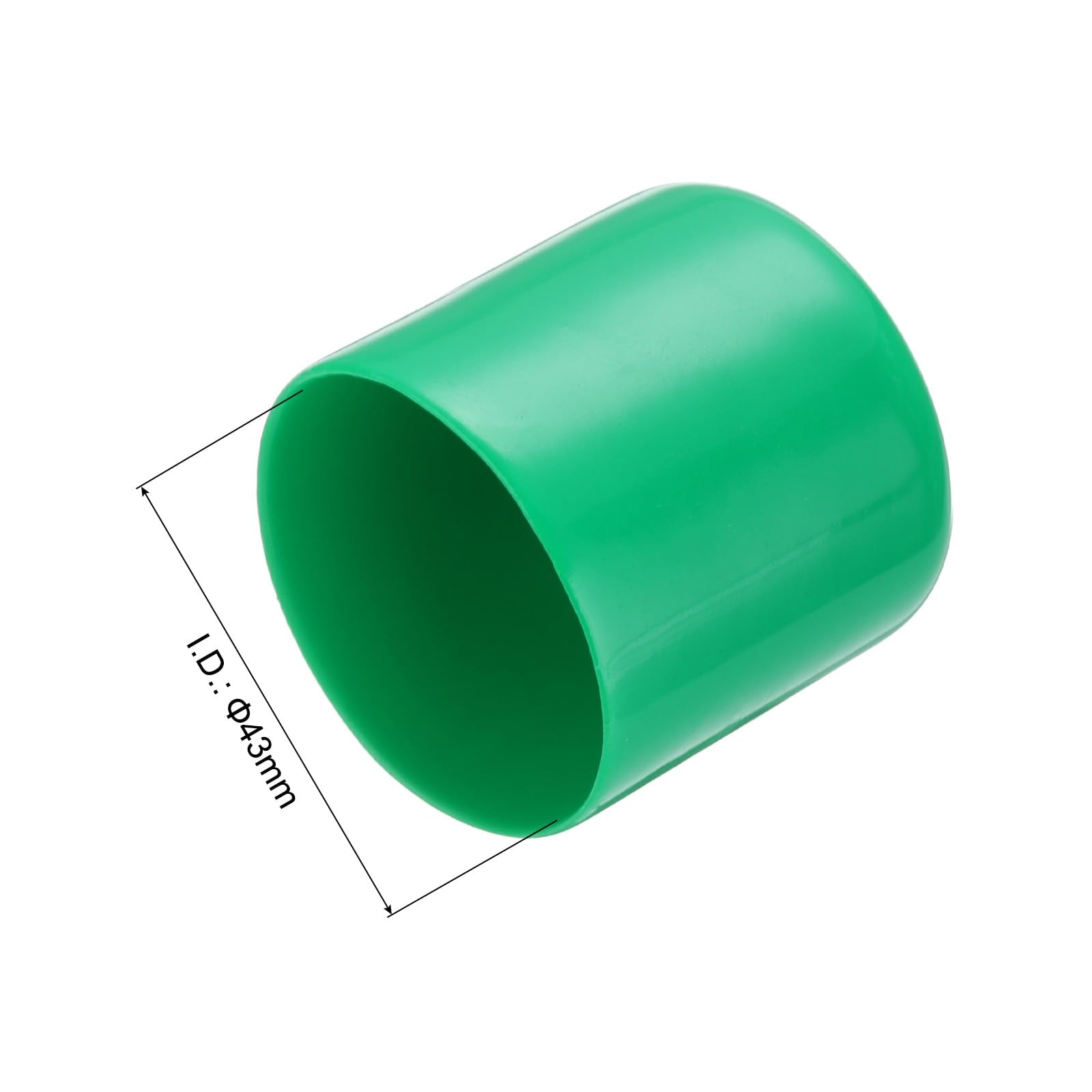 20pcs Rubber End Caps 43mm ID Vinyl PVC Round Tube Bolt Cap Cover Screw Thread Protectors Dark Green