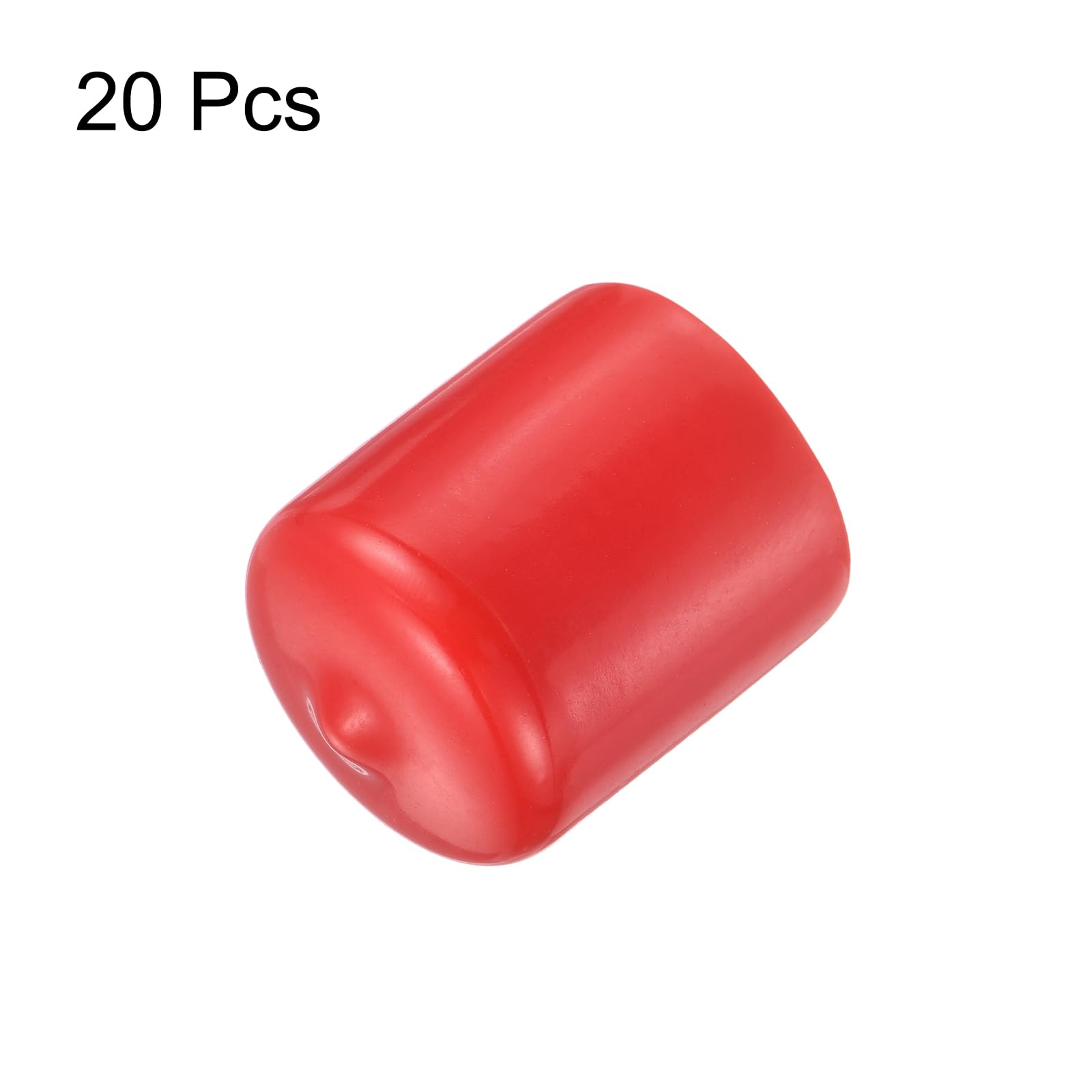 20pcs Rubber End Caps 25mm ID Vinyl Round Tube Bolt Cap Cover Thread Protectors Red