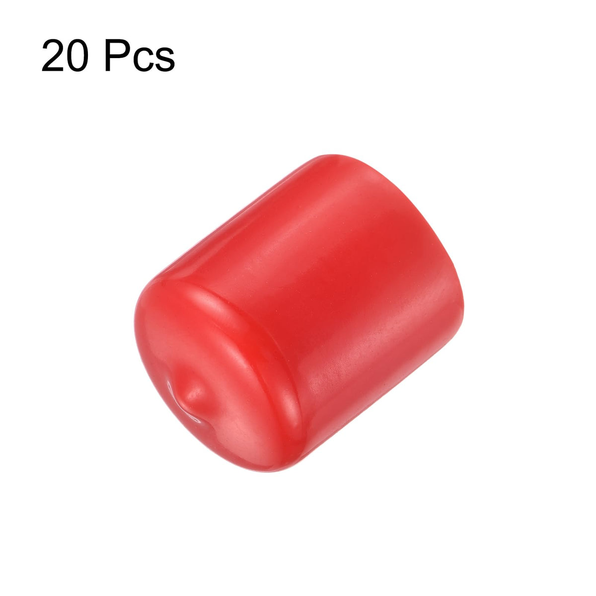 20pcs Rubber End Caps 25mm ID Vinyl Round Tube Bolt Cap Cover Thread Protectors Red