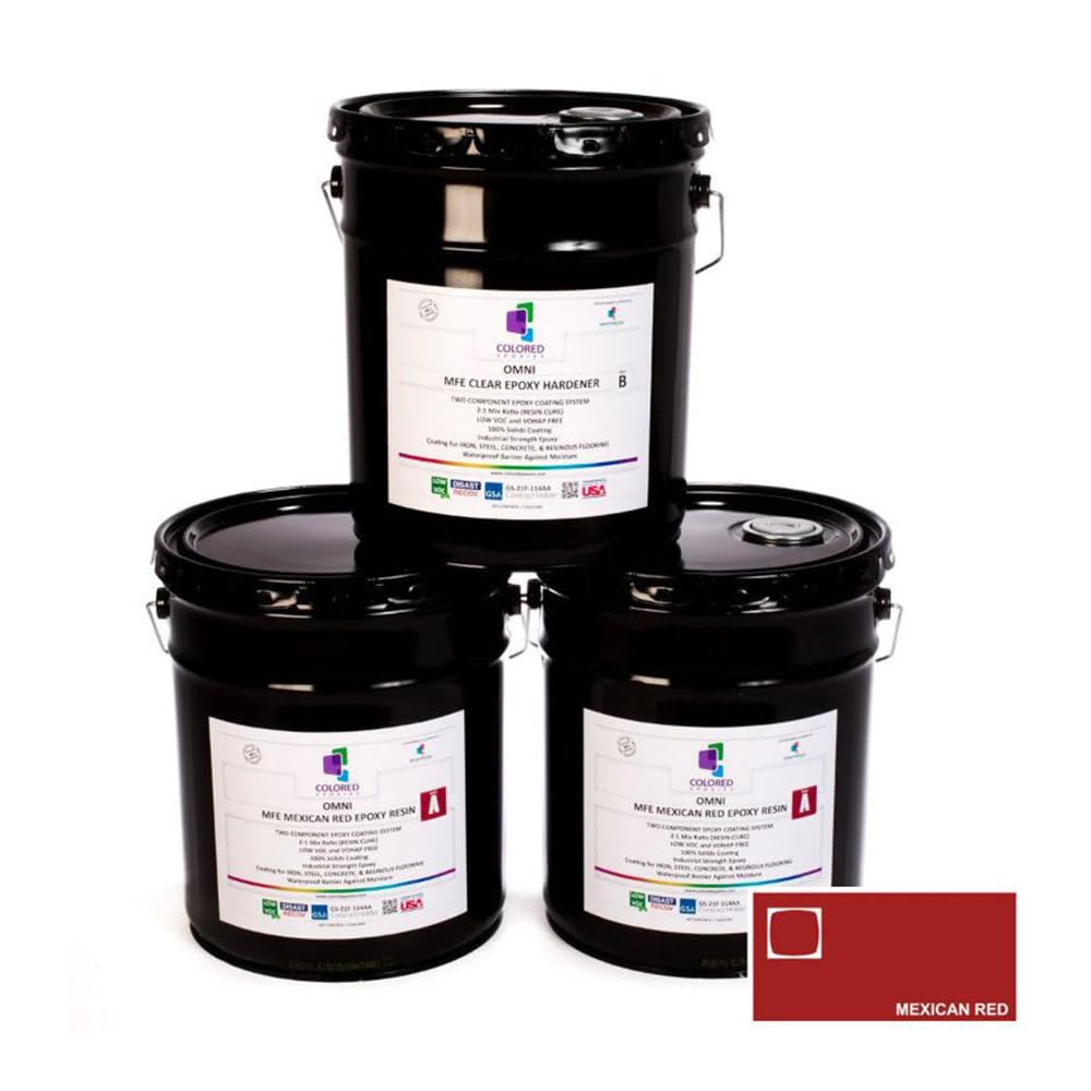 Mexican Red Epoxy Resin Coating Made with Beautiful and Vibrant Pigments (1920 Fl Oz)