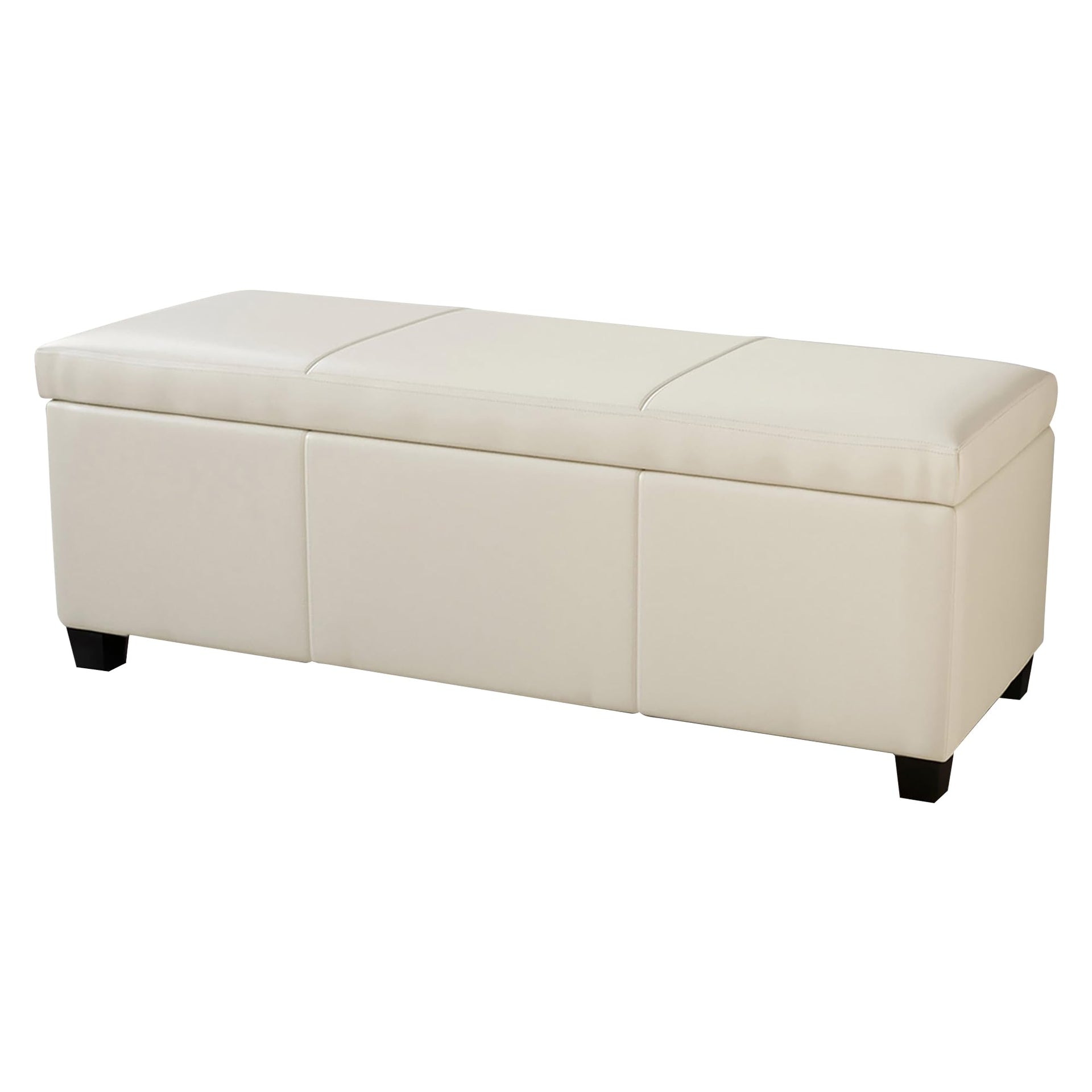 Storage Faux Leather Ottoman