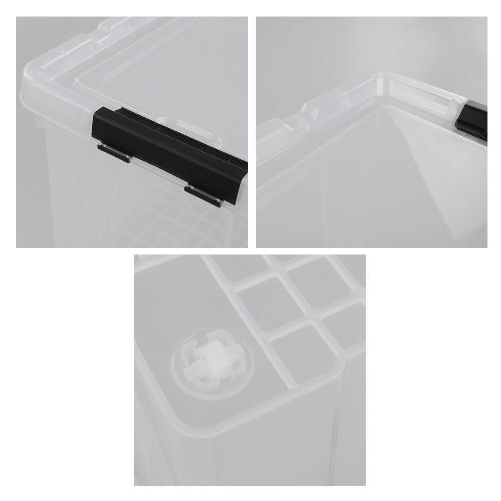 50 Quart Large Clear Rolling Storage Containers Bins with Lid (4 Count)