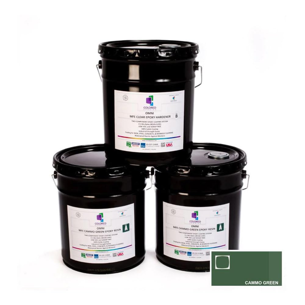 Cammo Green Epoxy Resin Coating Made with Beautiful and Vibrant Pigments (1920 Fl Oz)