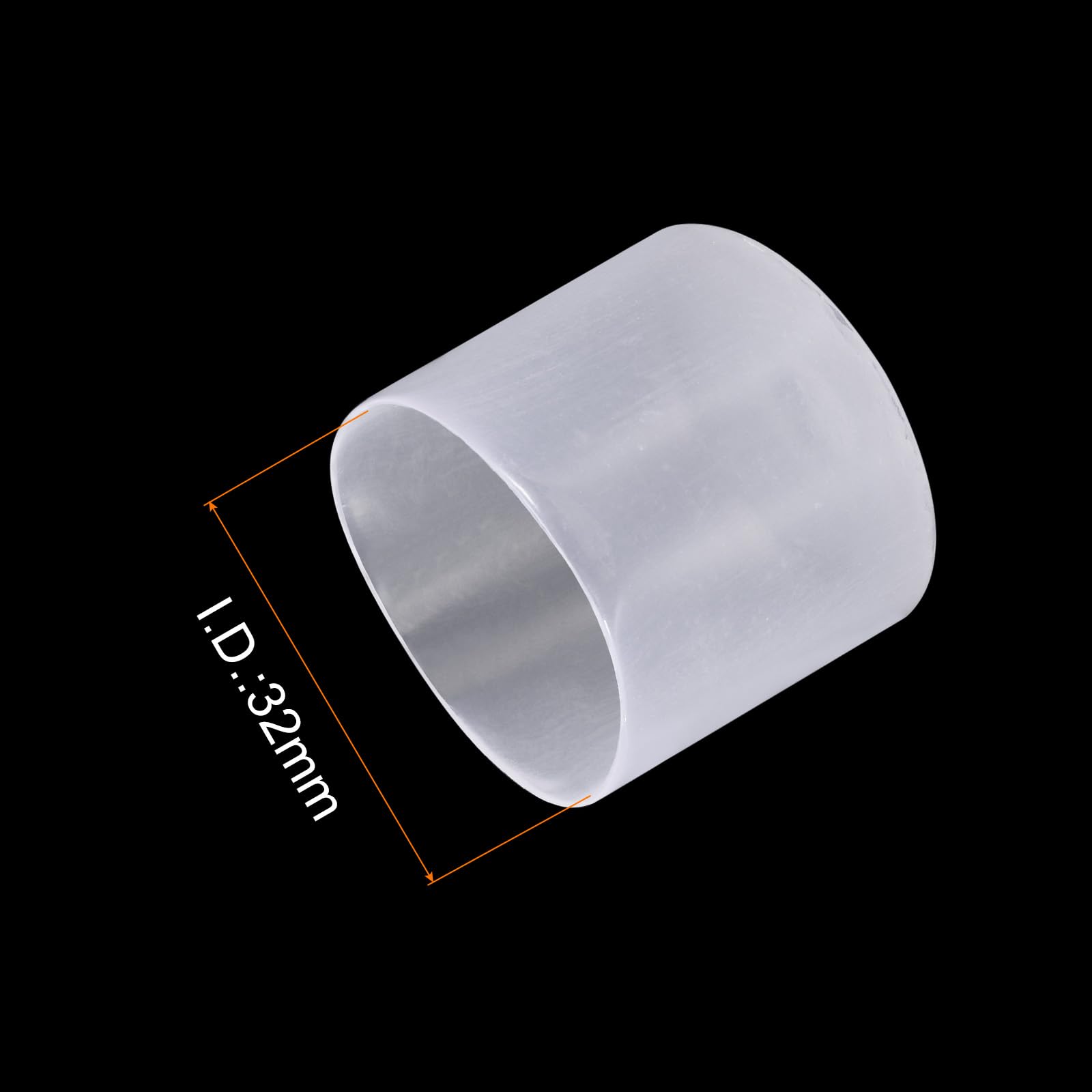 20pcs Rubber End Caps 32mm ID Vinyl PVC Round Tube Bolt Cap Cover Screw Thread Protectors Clear
