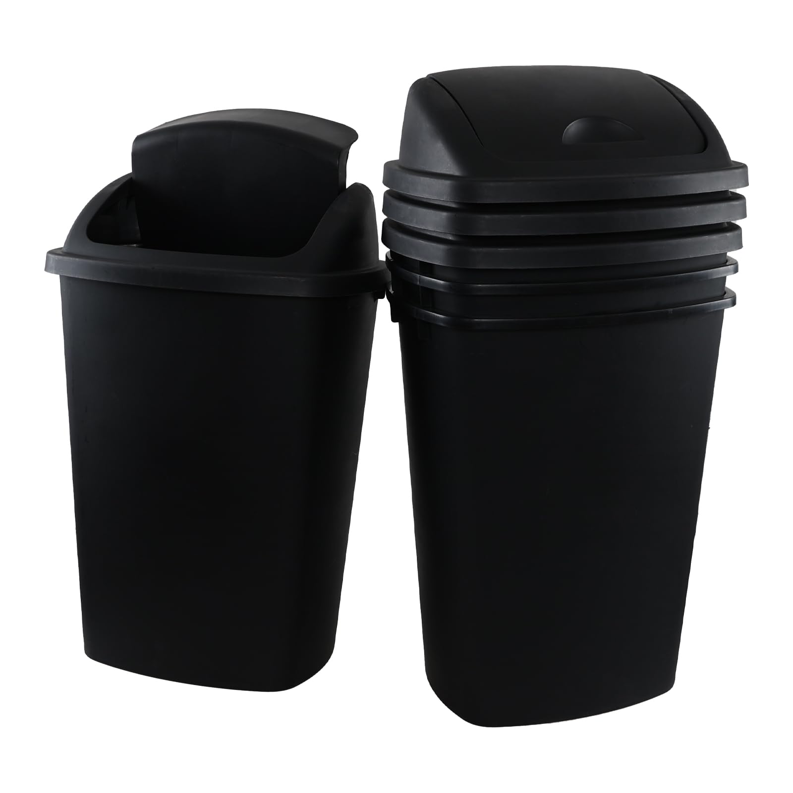 13 Gallon Kitchen Trash Can with Swing Lid (4 Count)