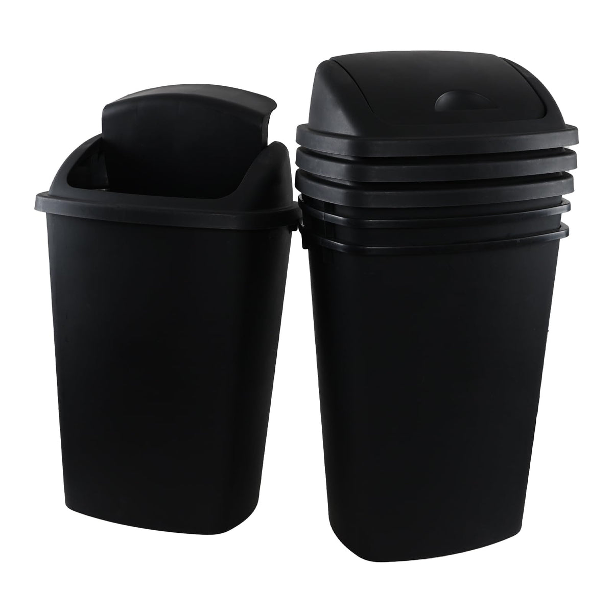 13 Gallon Kitchen Trash Can with Swing Lid (4 Count)