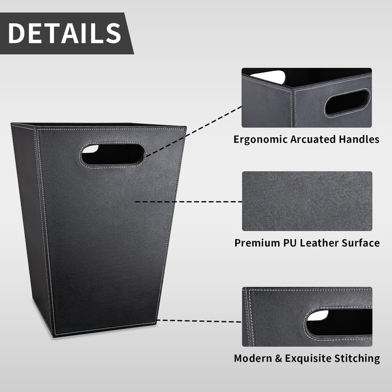 Pu Leather Trash Can for Bedroom