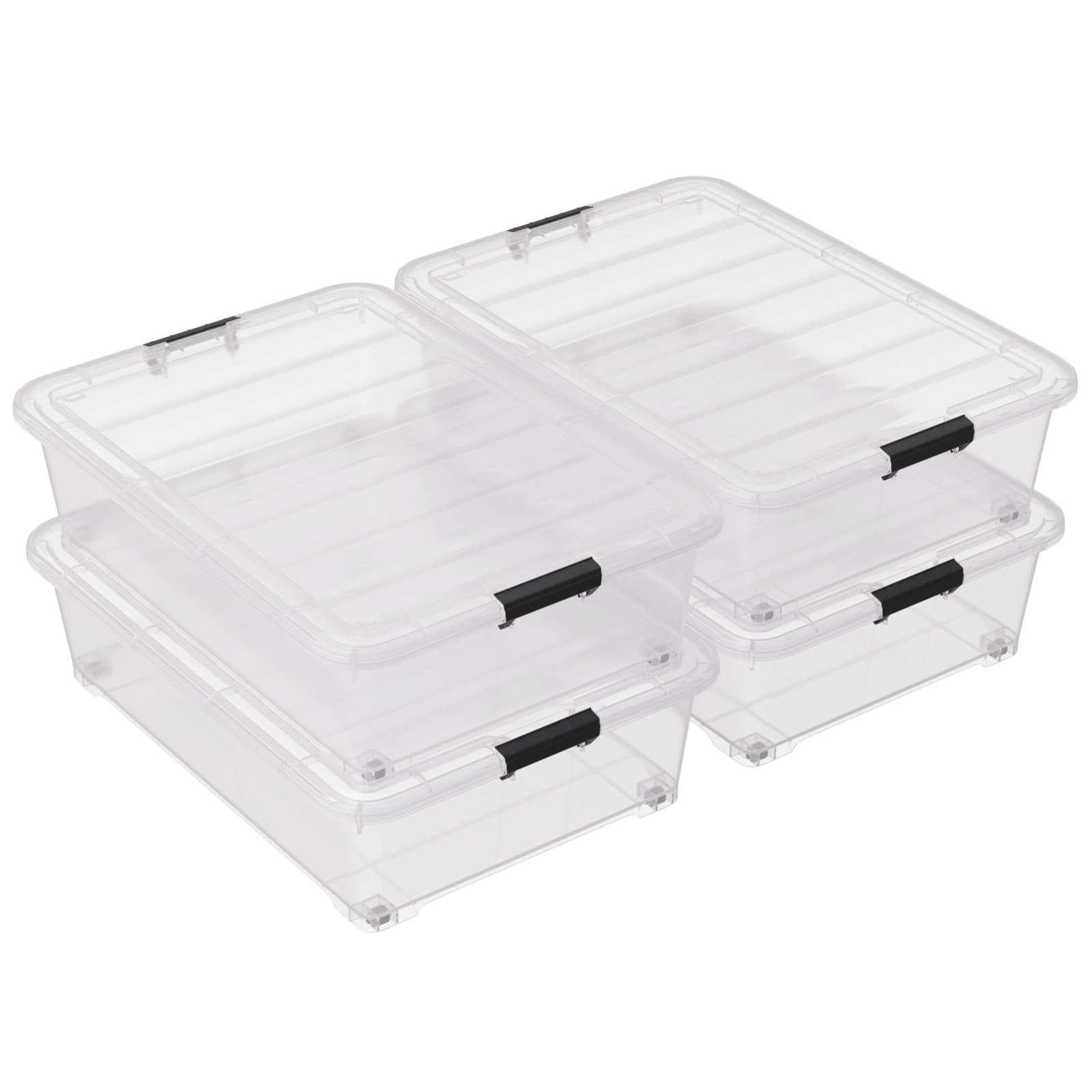50 Qt Under Bed Storage Bins with Wheels (3 Count)