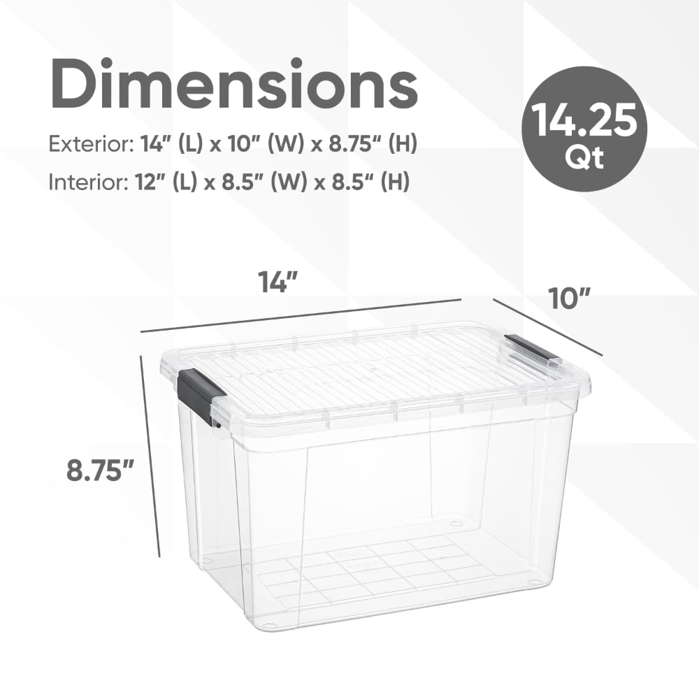 Clear Storage Boxes with Lids (4 Count)