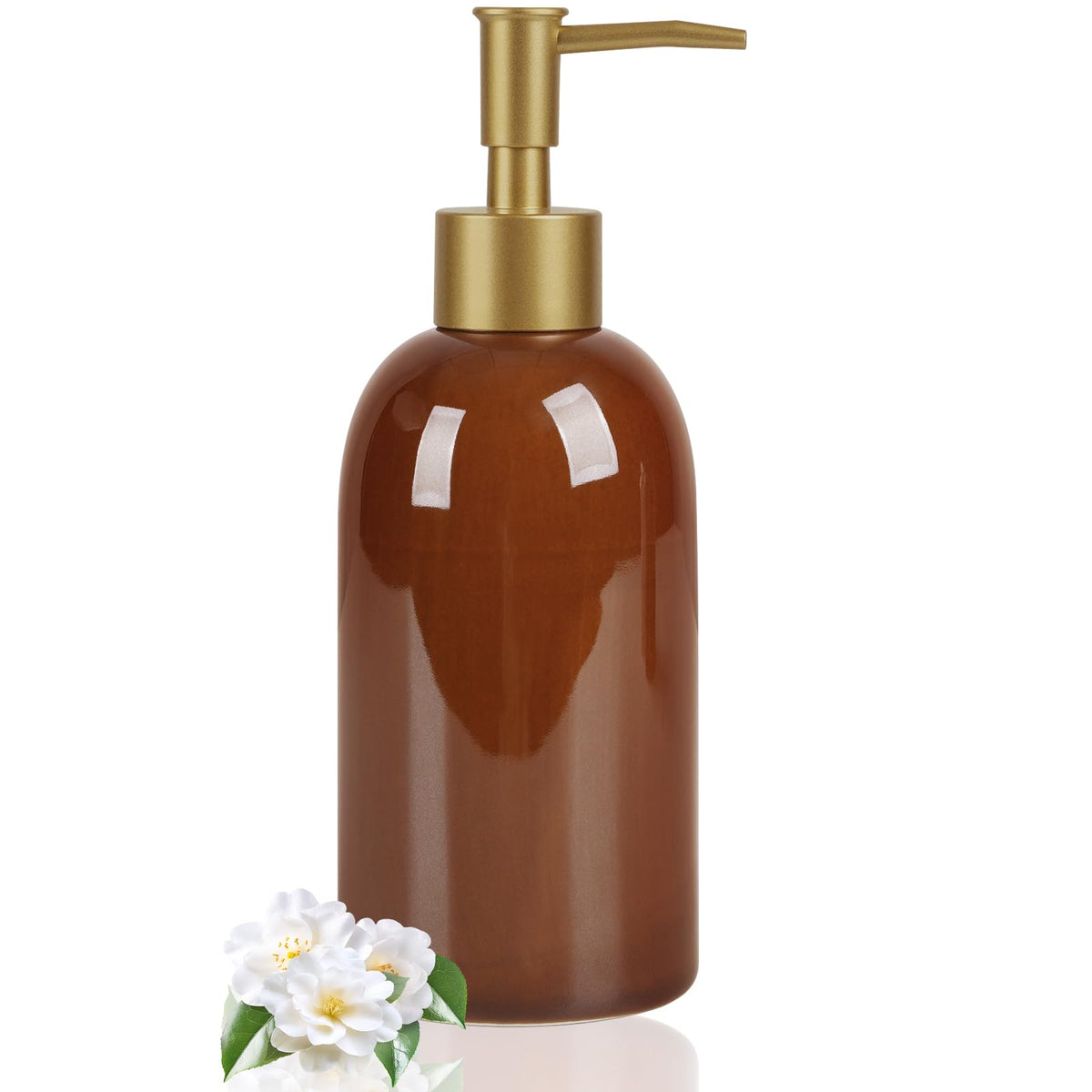 14OZ Ceramic Soap Dispenser Can Fill Liquid for Bathroom