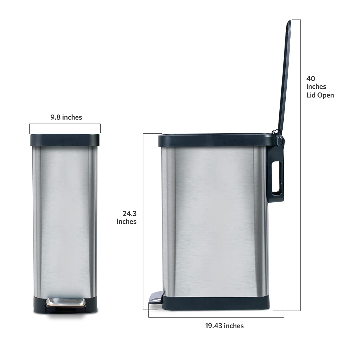 Slim Trash Can with Clorox Odor Protection