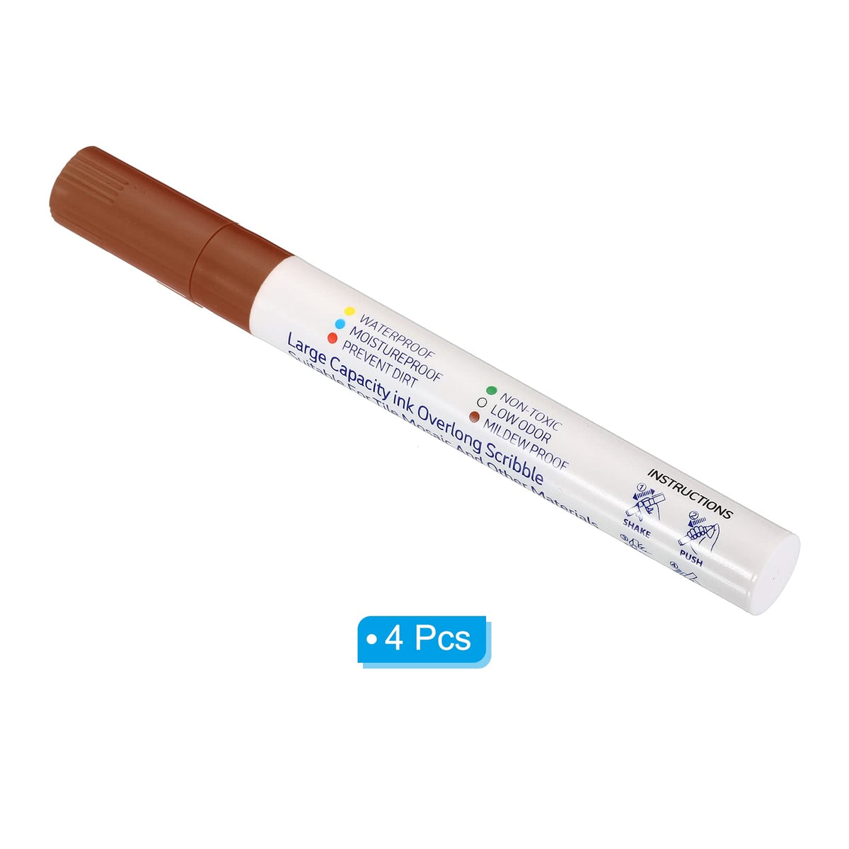Grout Pen 4 Pack Brown Tile Marker Waterproof Grout Sealer Pen Tile Repair Pens Paint Pens for Wall Floor Bathroom Kitchen Refresh (4 Count)