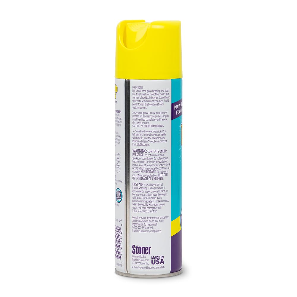 91160 4PK Premium Aerosol Glass and Window Foaming Cleaner Spray (76 Ounce)