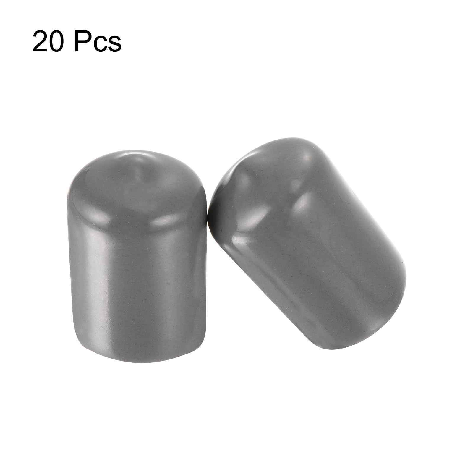 20pcs Rubber End Caps 14mm ID Vinyl PVC Round Tube Bolt Cap Cover Screw Thread Protectors Dark Grey
