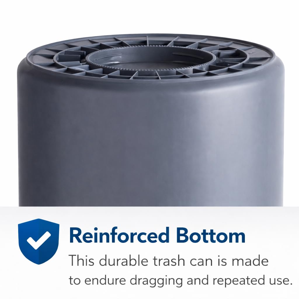 32 Gallon Black Round Commercial Trash Can with Lid