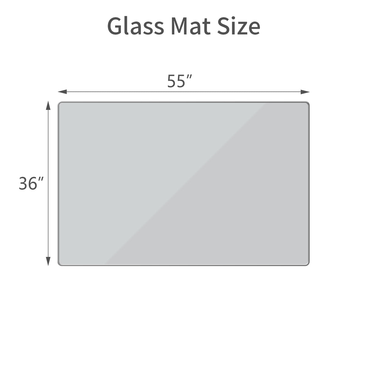 Tempered Glass] 36" x 55" Glass Office Chair Mat for Carpet