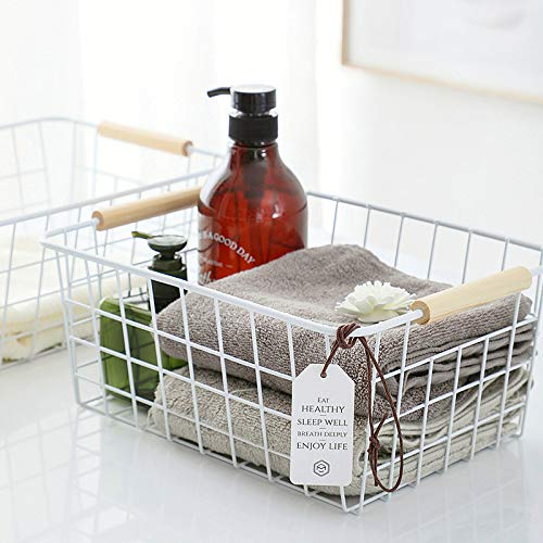 Kitchen Wire Baskets Farmhouse Decor Metal Food Storage Organizer (2 Count)