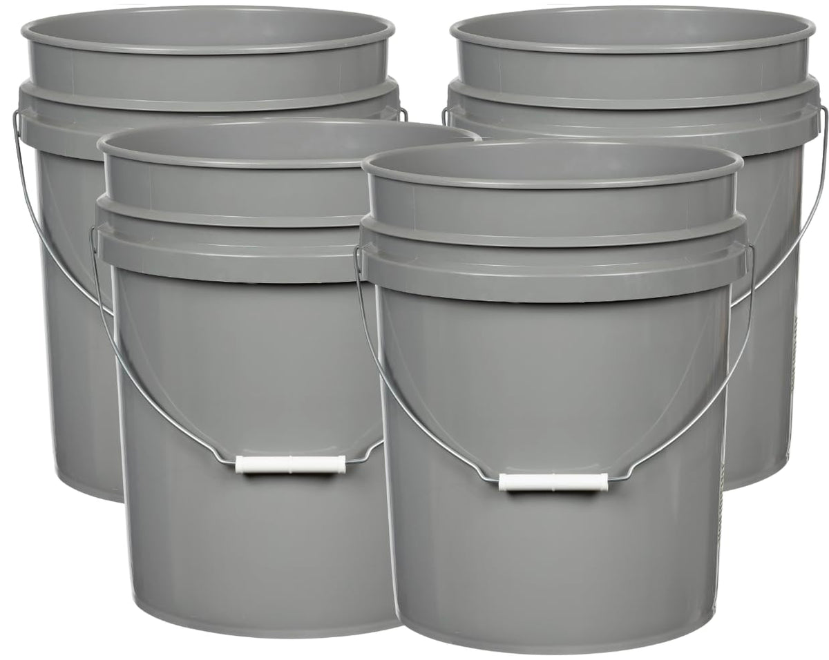 5 Gallon Premium HPDE Plastic Bucket (4 Count)