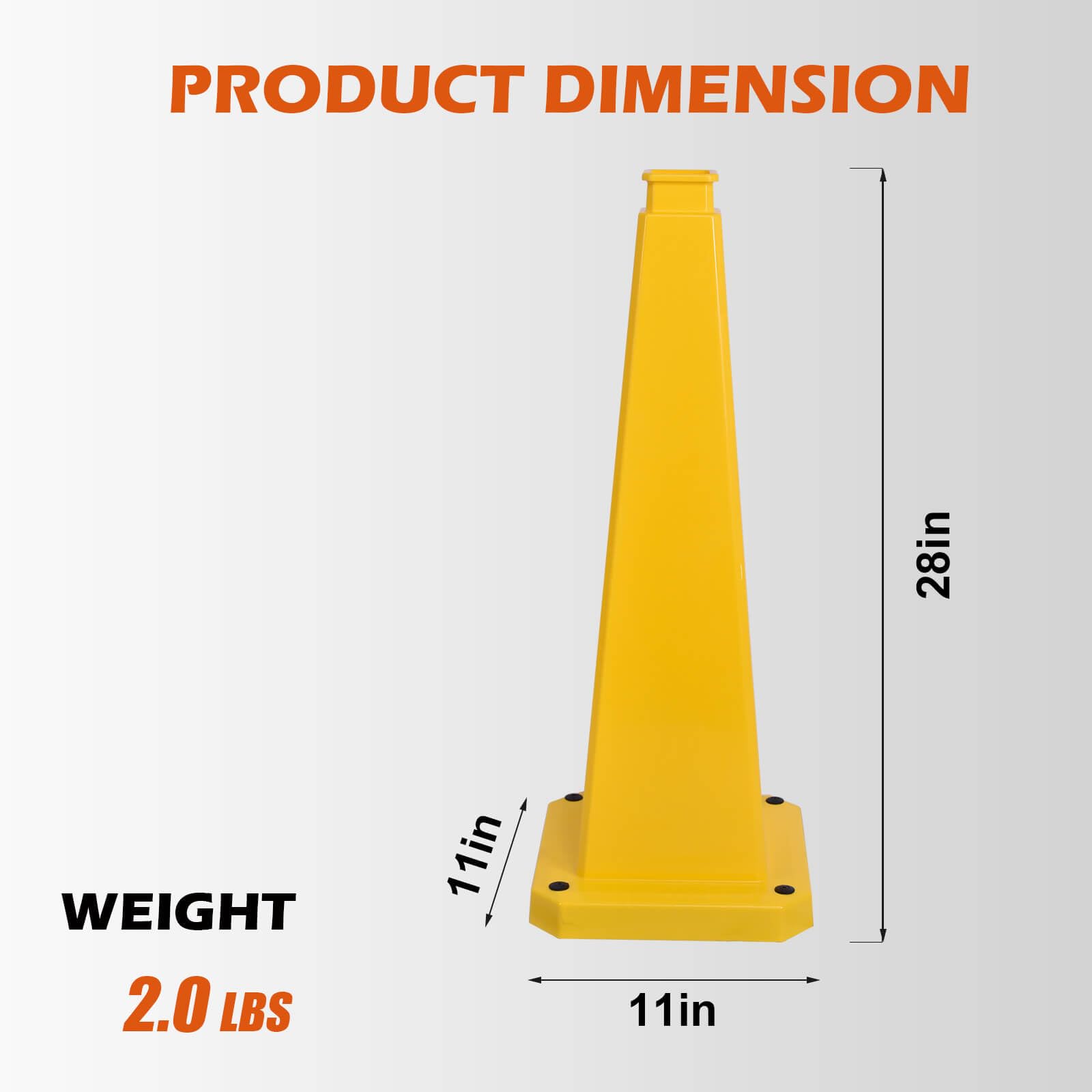 3 Pack 28 Inch Solid Safety Cone