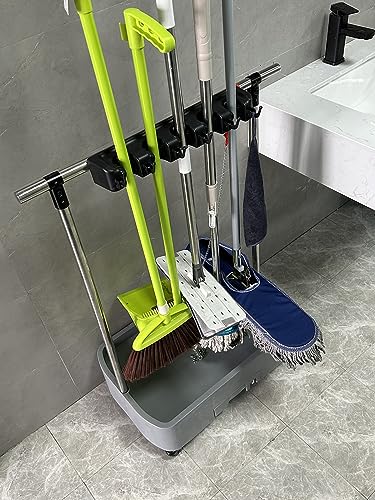 Heavy Duty Corner Mop Broom Holder Rack