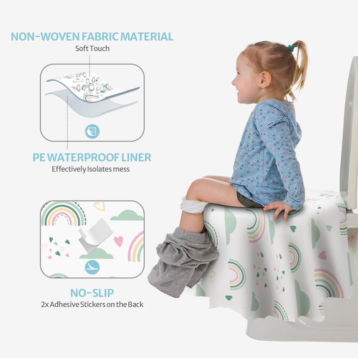 20 Pcs Toilet Seat Covers Disposable for Toddlers & Adults (20 Count)