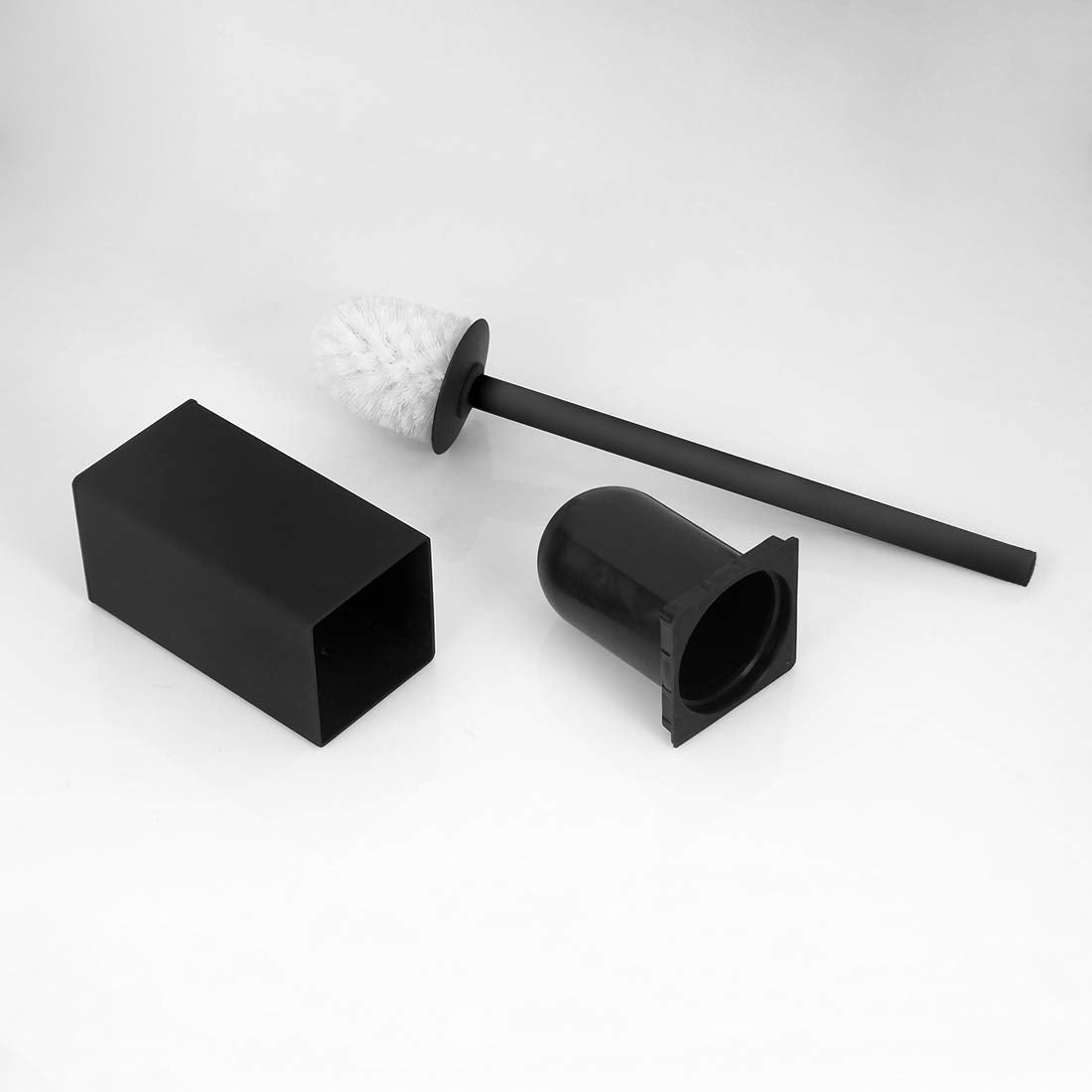Toilet Brush Holder Stainless Steel 304 Standing Black Square Toilet Brush Holder for Bathroom Storage and Organization