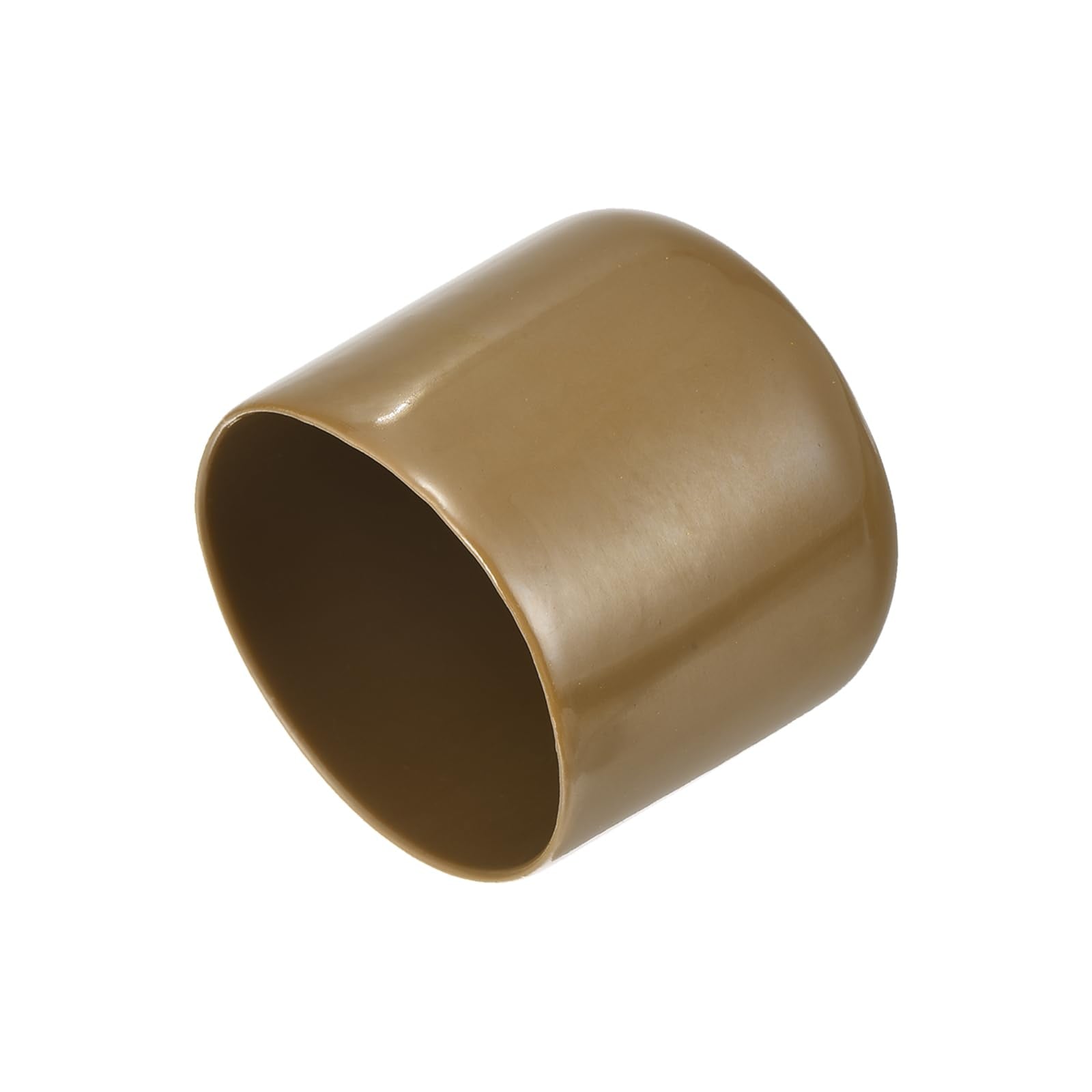 20pcs Rubber End Caps 46mm ID Vinyl PVC Round Tube Bolt Cap Cover Screw Thread Protectors Light Brown