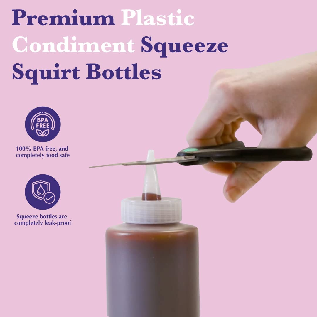 6 Pack Condiment Squeeze Bottles for Sauces (6 Count)