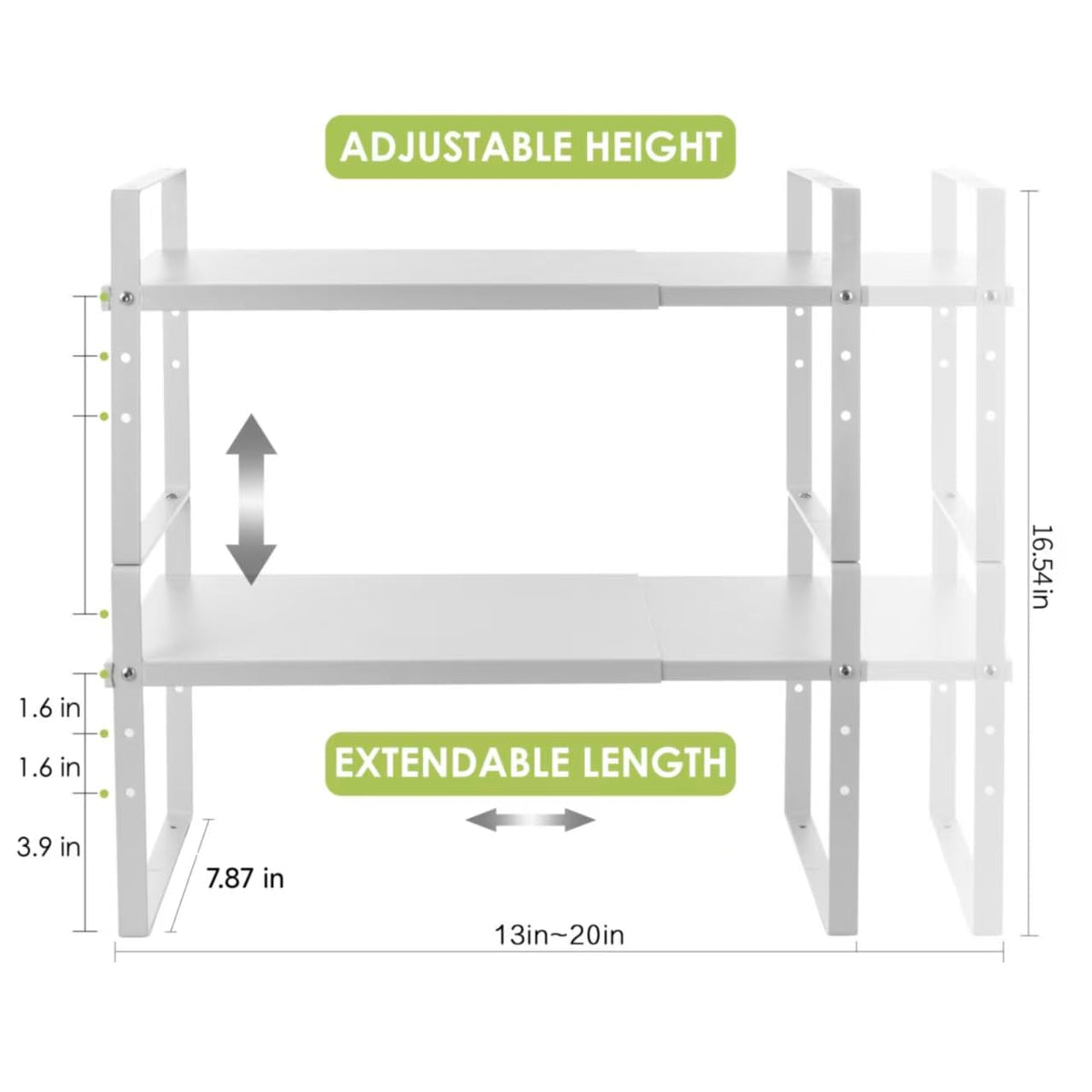 Expandable Cabinet Shelf Organizer Rack (2 Count)