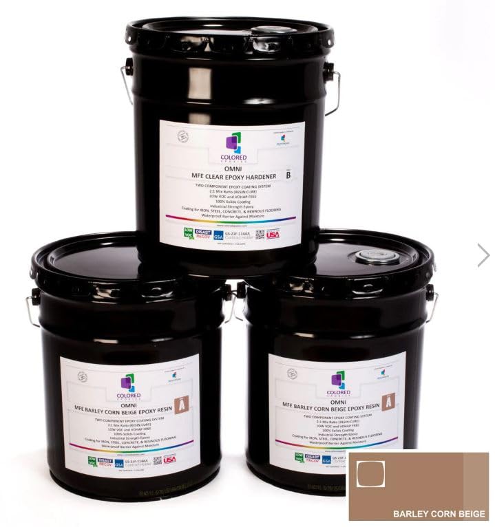 Barley Corn Beige Epoxy Resin Coating Made with Beautiful and Vibrant Pigments (1920 Fl Oz)