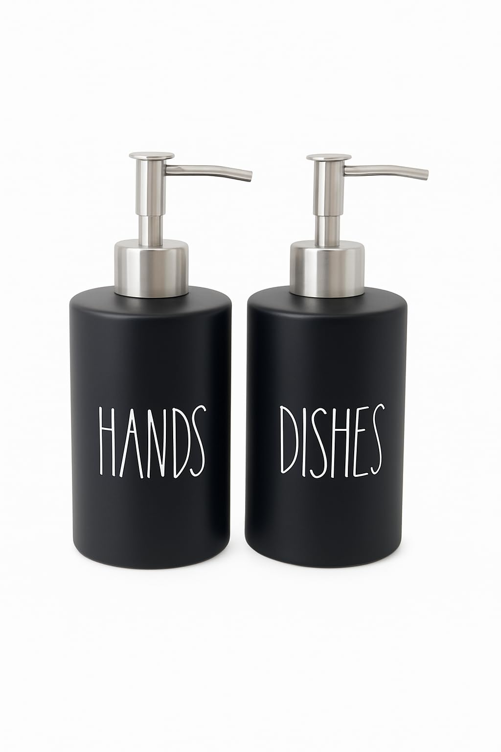 Modern Farmhouse Ceramic Dishes and Hands Soap Dispenser Set for Kitchen (2 Count)