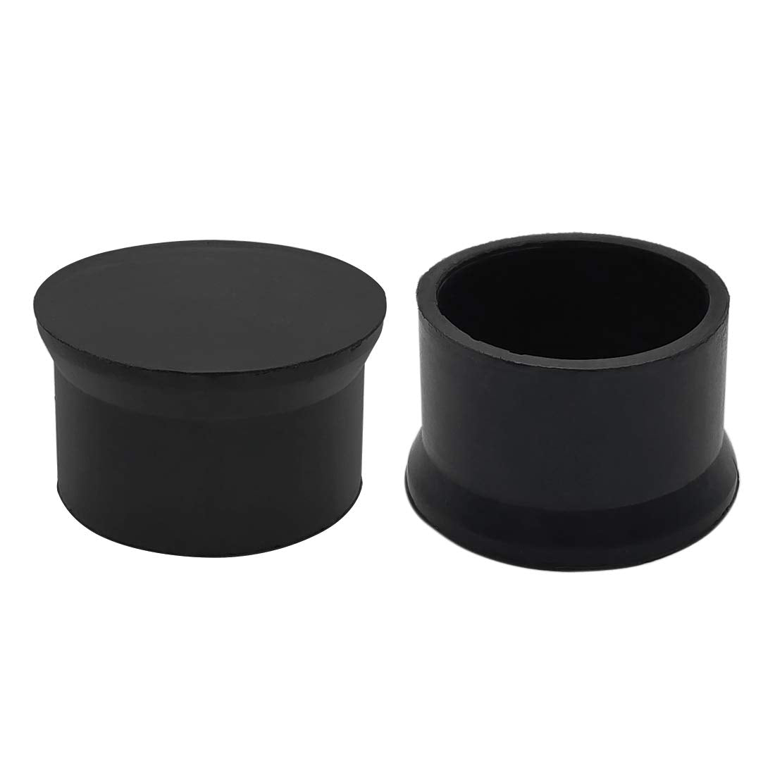 Furniture Chair Leg Caps Round Black 4PCS 50mm 2" (4 Count)