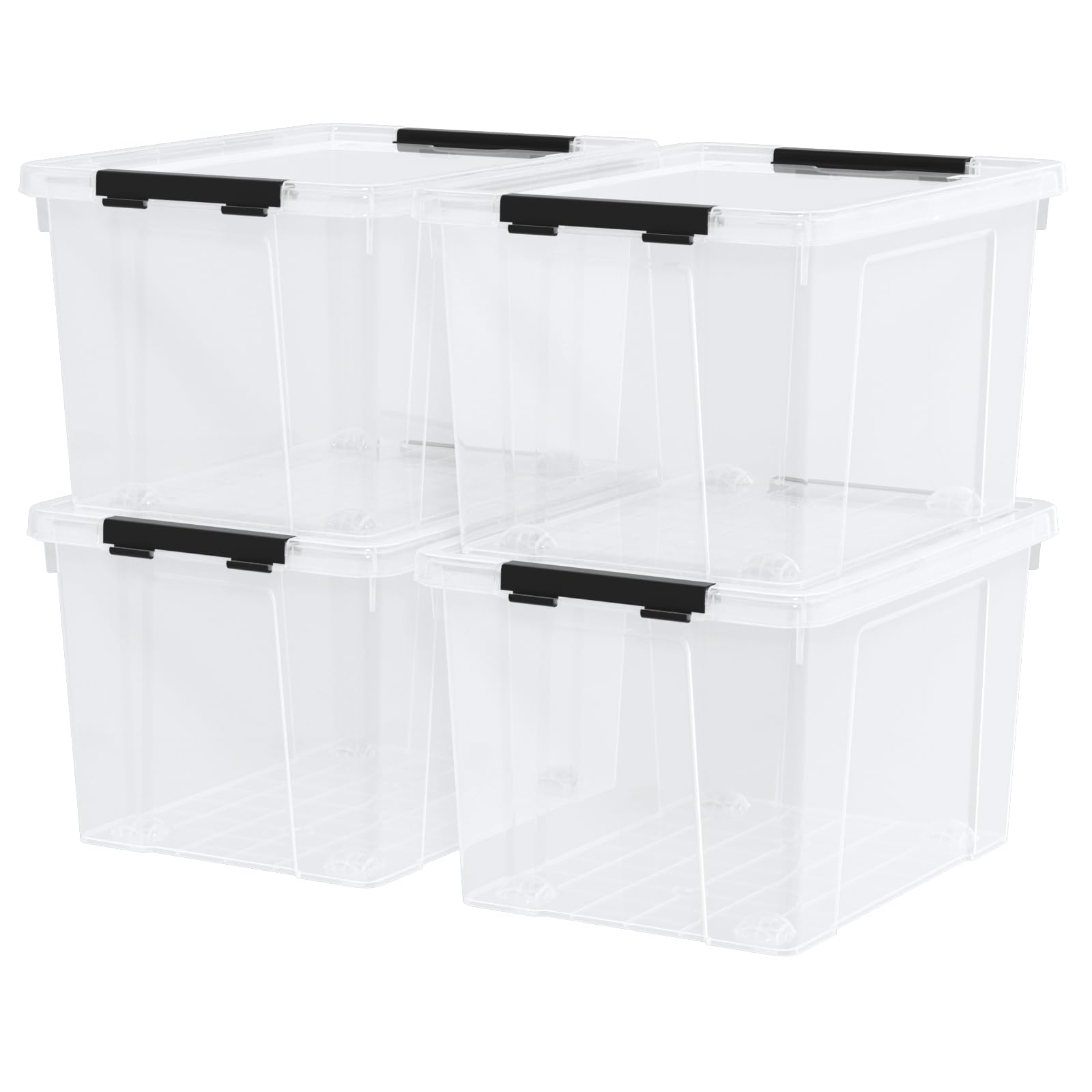 50 Quart Plastic Storage Containers with Latching Lids (4 Count)