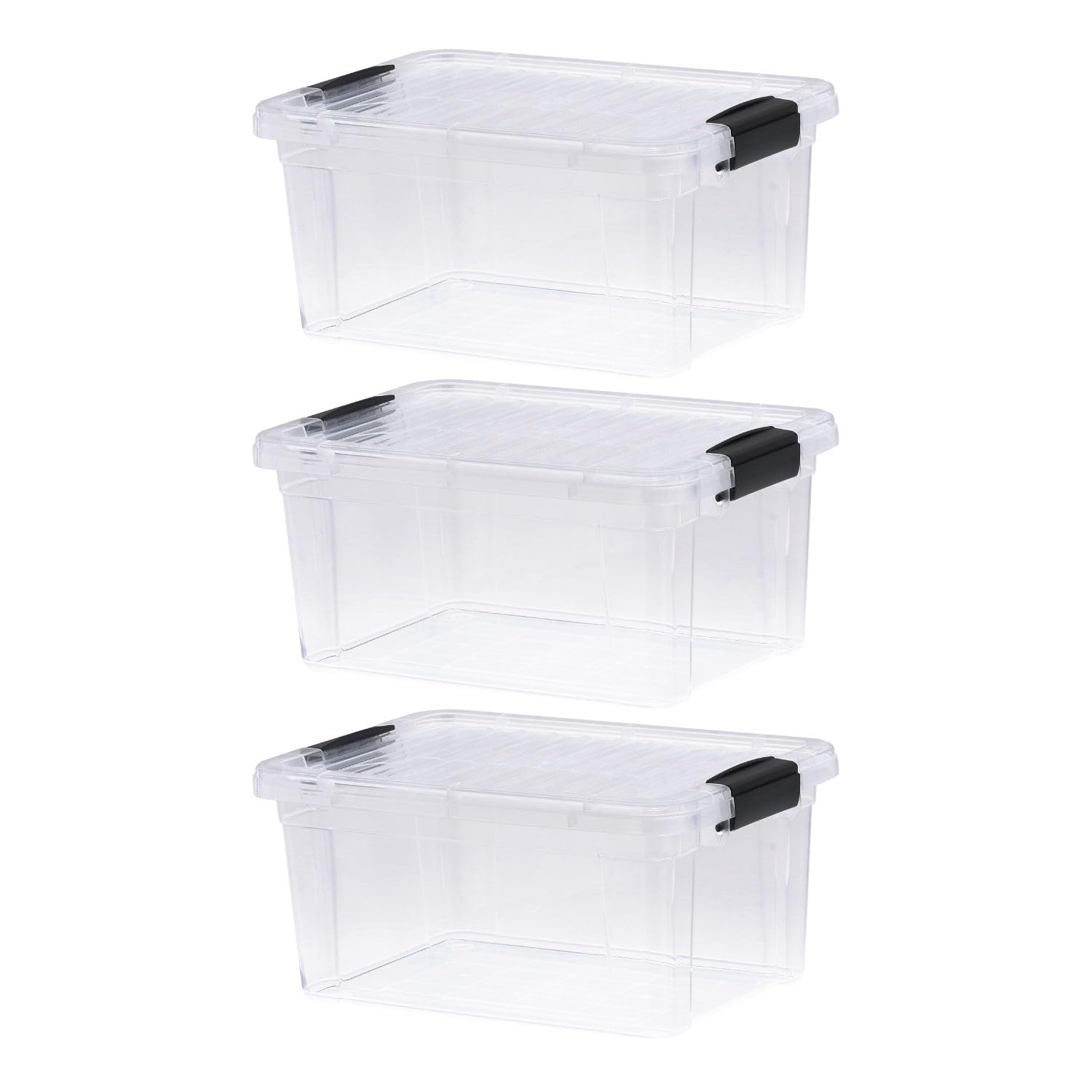 6.6 Quart Clear Plastic Storage Boxes with Lids (3 Count)