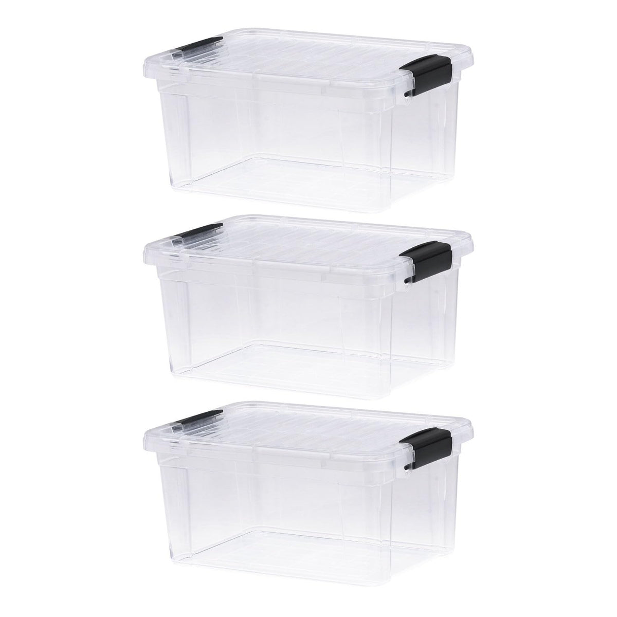 6.6 Quart Clear Plastic Storage Boxes with Lids (3 Count)
