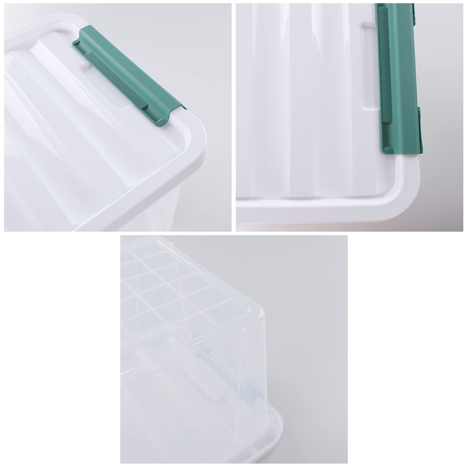 20 Quart Clear Plastic Storage Boxes with Latching Lids