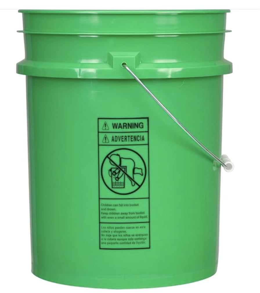 5 Gallon Premium HPDE Plastic Bucket (2 Count)